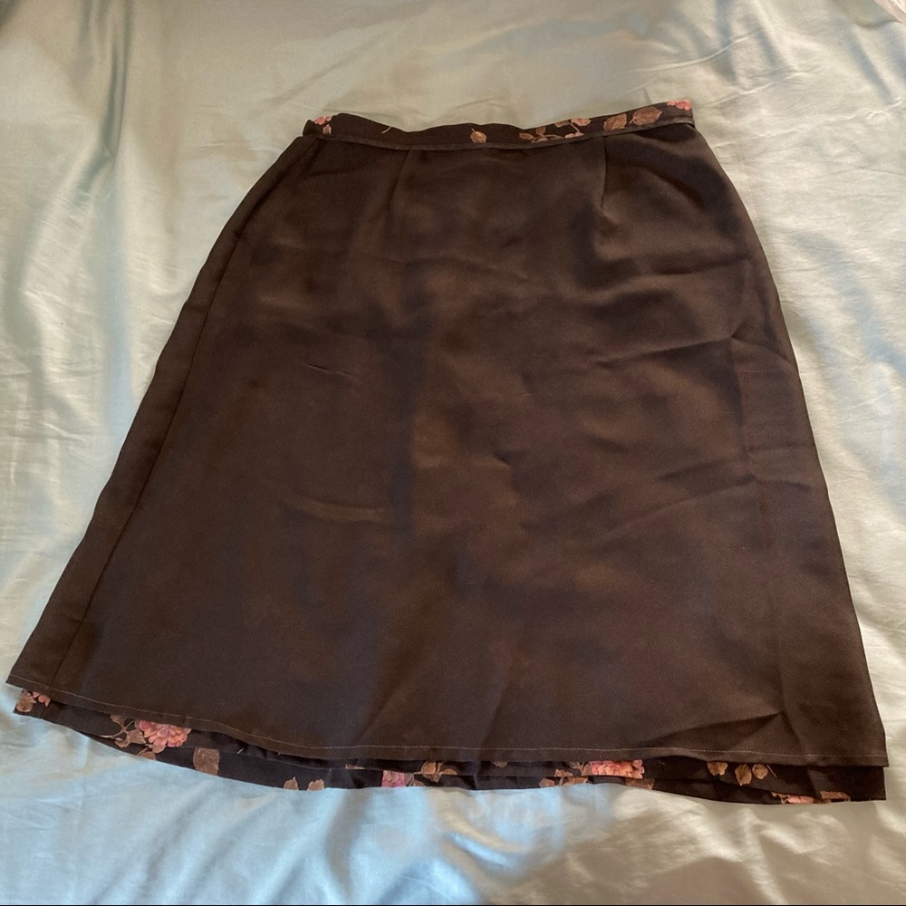 100% SILK SKIRT, GORGEOUS FLORAL PATTERN - Picture 7 of 11